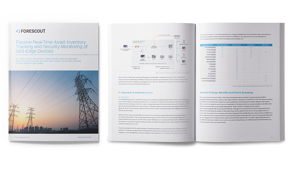 Passive Real Time Asset Inventory Tracking and Security Monitoring of Grid-Edge Devices